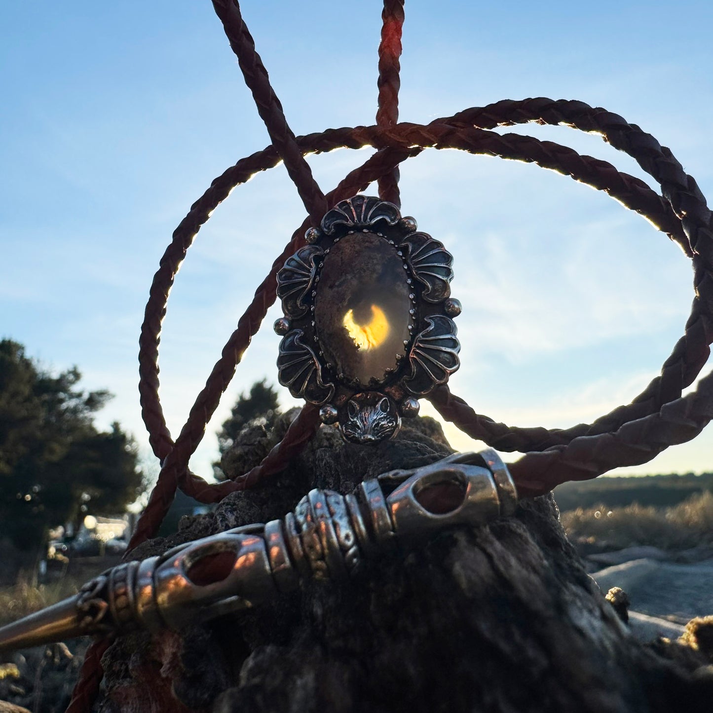 Under the Fox Moon Bolo Tie